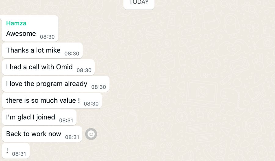 Hamza: loves the program